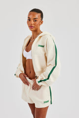 CCC Taping Boxy Zip Through Hoodie - Off White