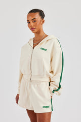 CCC Taping Boxy Zip Through Hoodie - Off White