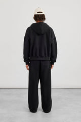 Zip Hoodie & Baggy Fit Jogger - Black