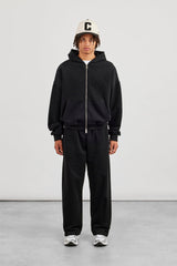 Zip Hoodie & Relaxed Jogger - Black