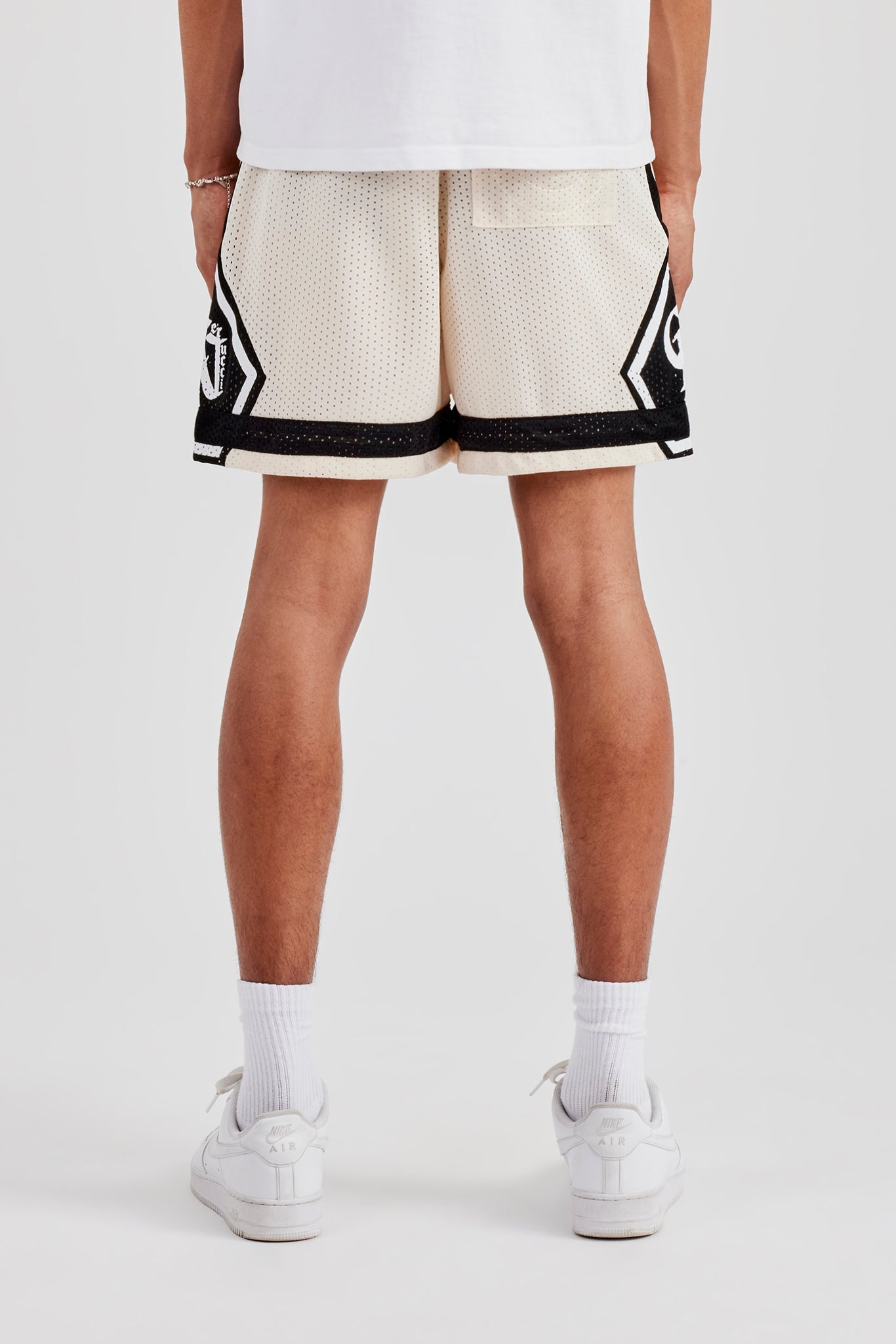 Logo Panelled Mesh Short - Off White