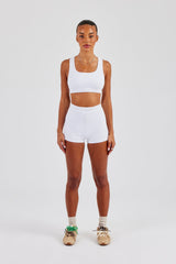 Racer Back Bralet & Jersey Boxer Short - White