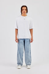 Panelled Baggy Jean - Light Blue