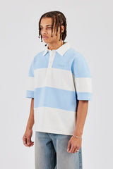 Short Sleeve Boxy Rugy Polo - Blue