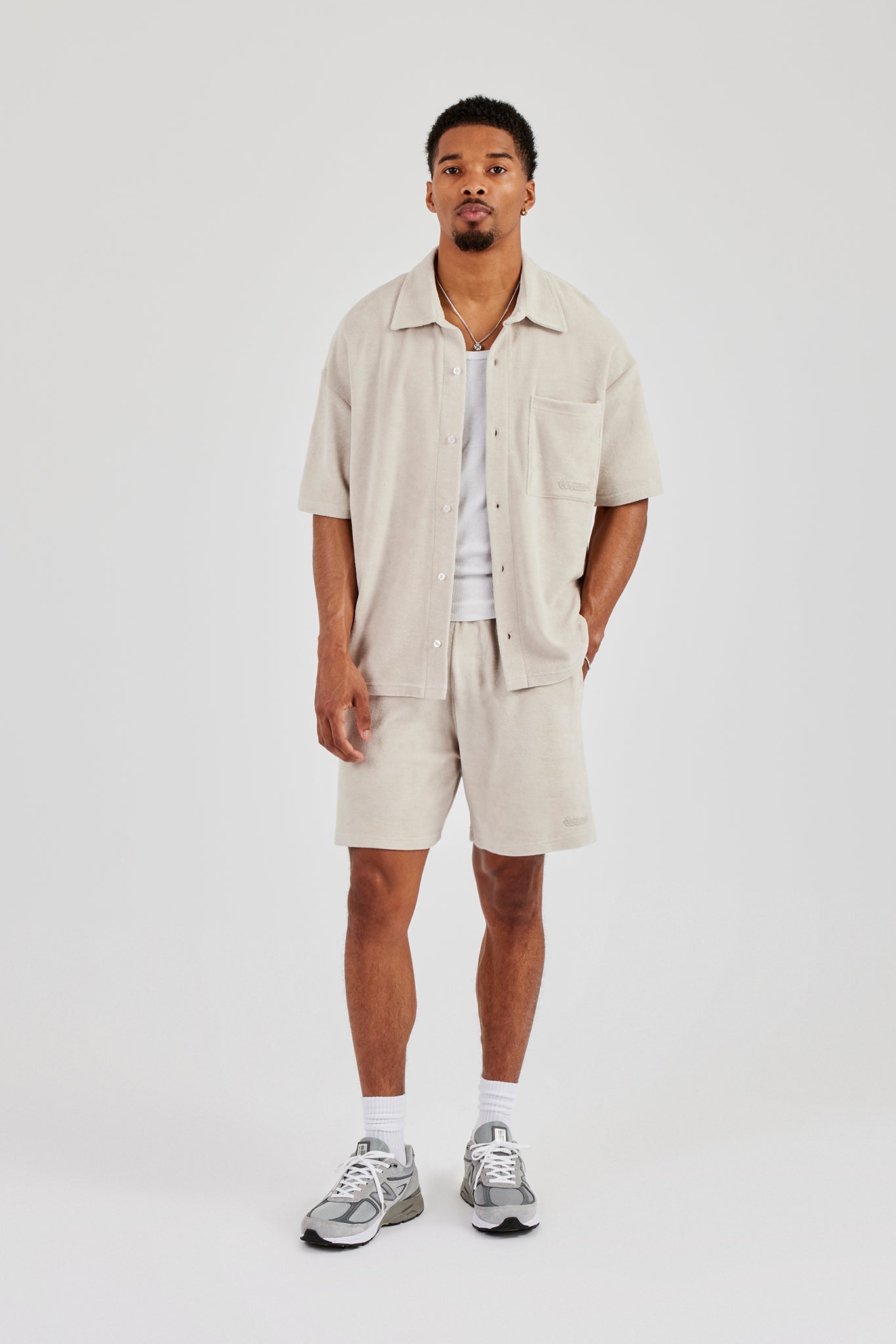 Terry Towelling Relaxed Short - Beige