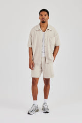 Terry Towelling Relaxed Short - Beige
