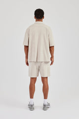 Terry Towelling Boxy Shirt & Short - Beige