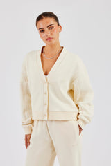 Jersey Boxy Cardigan- Butter Yellow