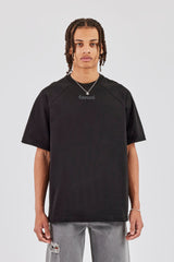 Oversized Raglan Logo T-Shirt - Black