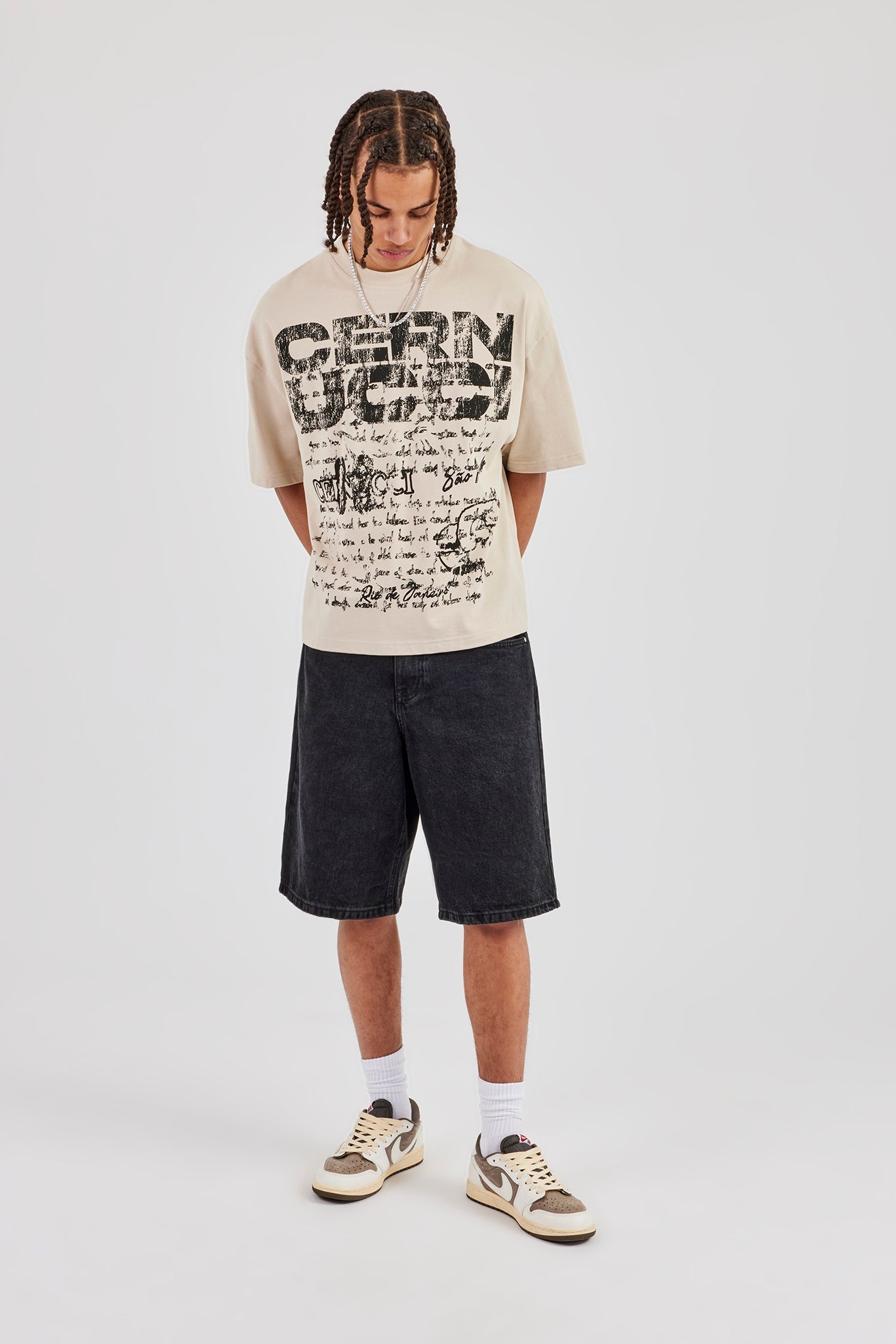 Cernucci Stacked Boxy T-Shirt - Stone