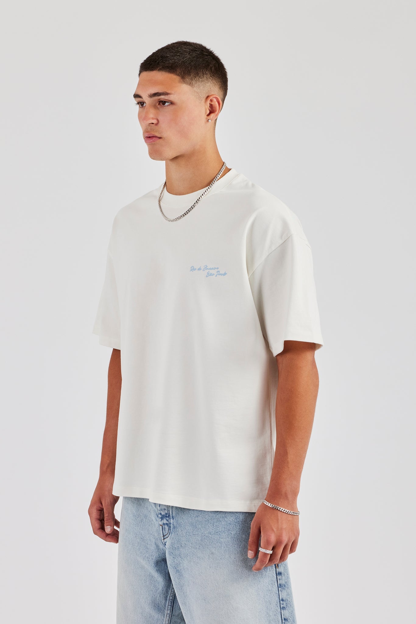 C Back Print Oversized T-Shirt - Off White