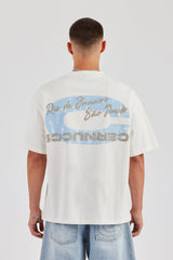 C Back Print Oversized T-Shirt - Off White