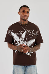 Diamonds In Paradise Oversized T-Shirt - Chocolate