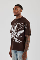 Diamonds In Paradise Oversized T-Shirt - Chocolate