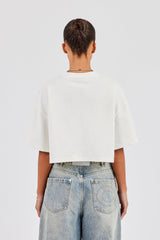 New York Cropped T-Shirt - Off White
