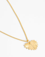 Textured Heart Pendant - Gold