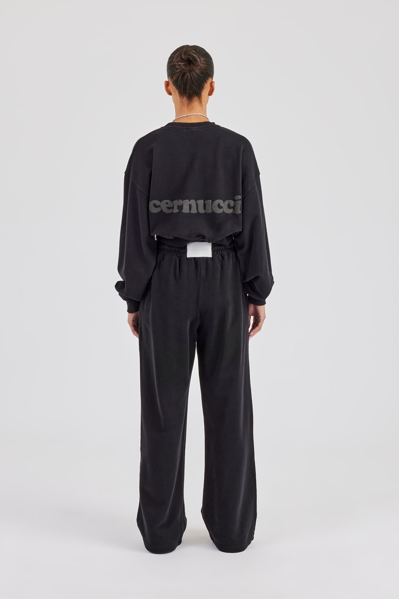 Cernucci Limited Sweatshirt & Wide Leg Jogger - Black