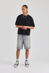 Denim Bermuda Jorts - Washed Grey