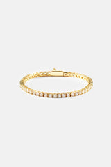 Womens 3mm Tennis Bracelet - Gold