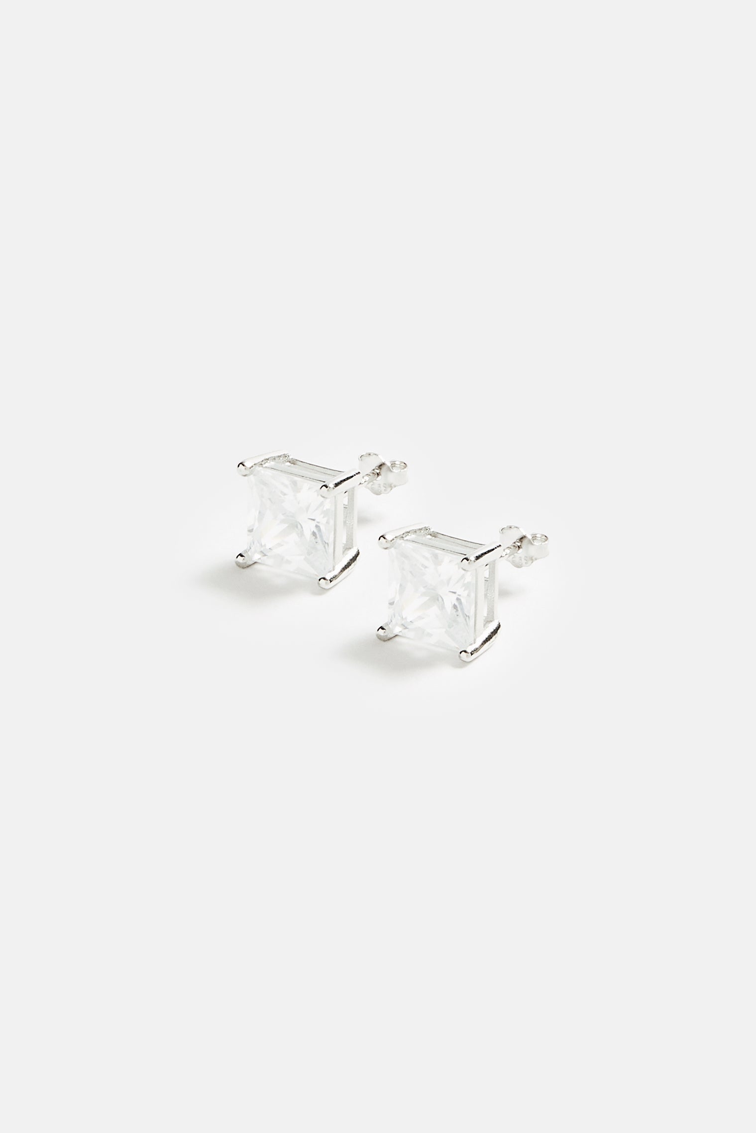 Womens 8mm Iced Cz Stud Earrings