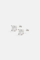 Womens 6mm Square Cut Stud Earrings