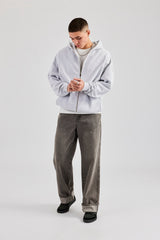 Washed Turn Up Baggy Jean - Washed Grey