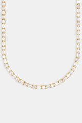 Round & Rectangular Tennis Chain - Gold 5mm