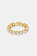 925 Gold Plated Iced Single Row Tennis Ring