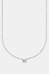 Clear Gemstone Necklace - White