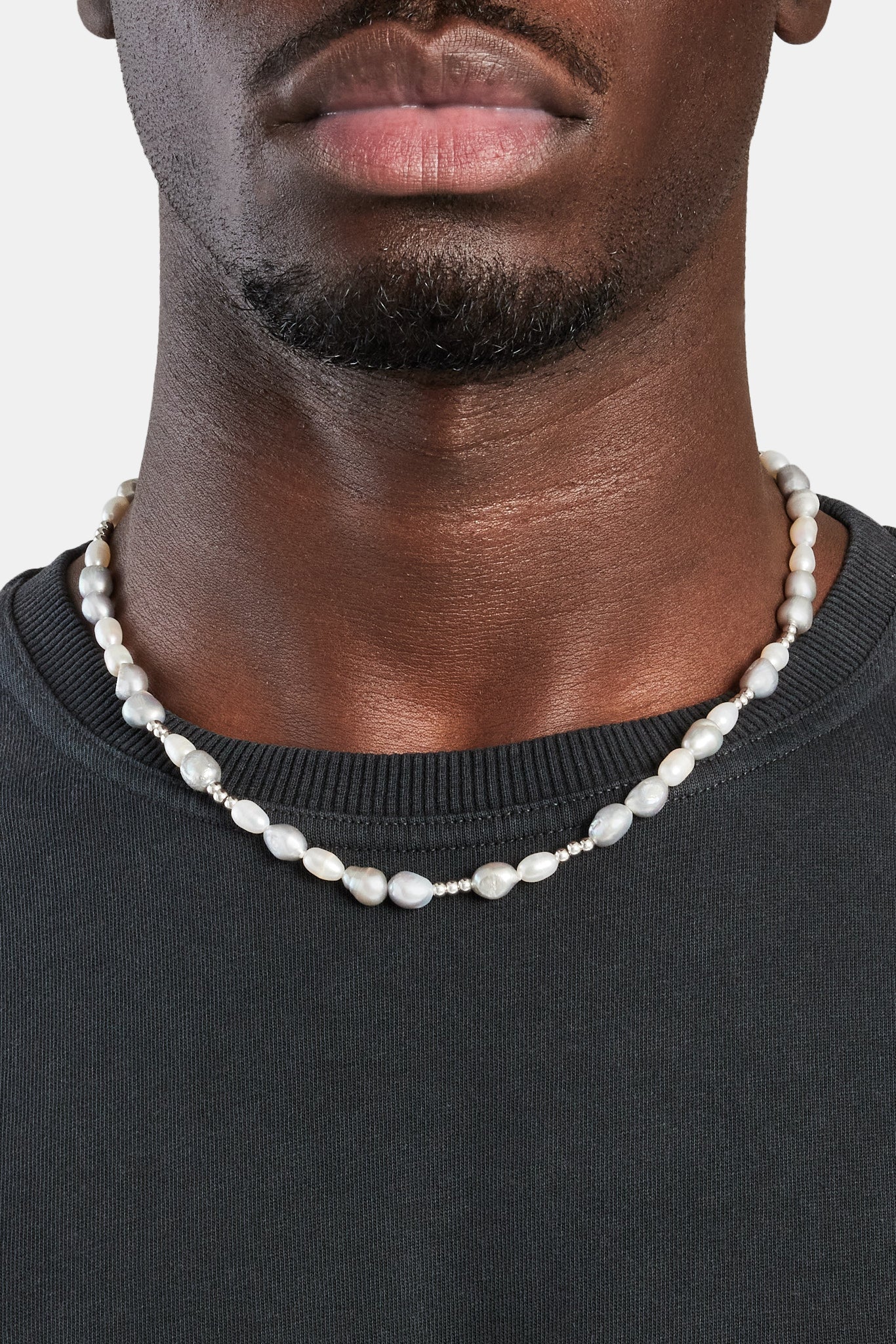Metallic Freshwater Pearl Ice Ball Necklace - 6mm