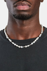 Metallic Freshwater Pearl Ice Ball Necklace - 6mm