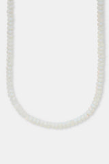 Opal Bead Necklace - White - 6mm
