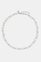 Polished Ball & Freshwater Pearl Necklace