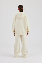 Hooded Zip Through Knitted Tracksuit  Butter Yellow