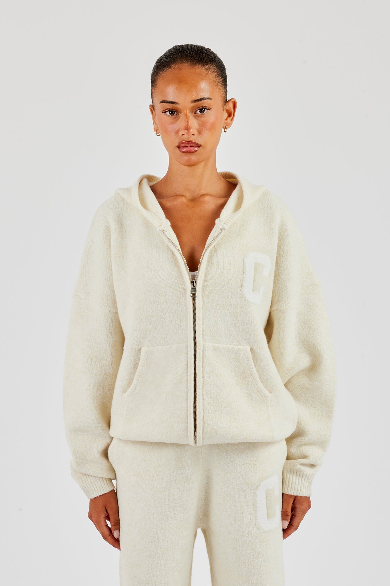 Zip Through Knitted Jumper - Butter Yellow