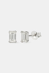 Iced Micro Baguette Stud Earrings - 5mm