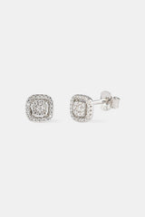 Moissanite Outline Cluster Stud Earrings - 6mm