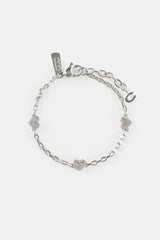 Purple Agate Heart Rolo Bracelet - 6mm