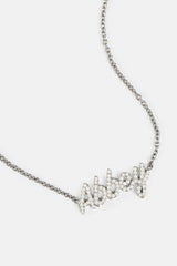 Iced Font Name Necklace - White