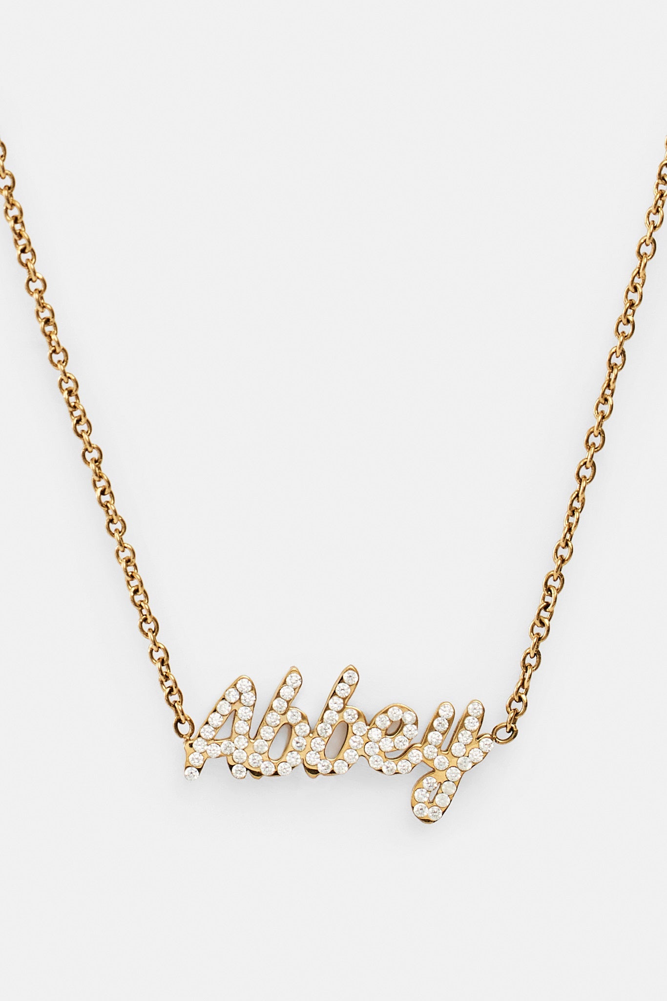 Iced Font Name Necklace - Gold