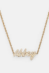 Iced Font Name Necklace - Gold