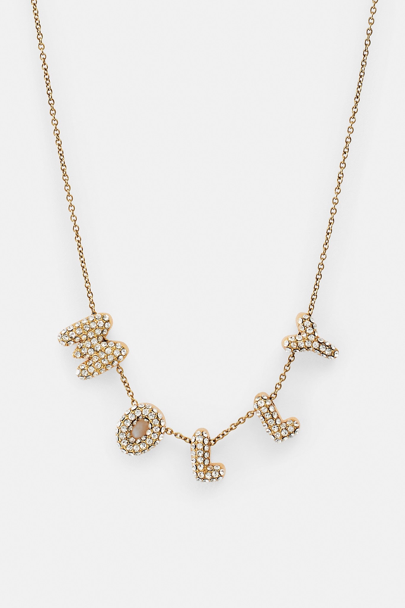 Iced Mini Bubble Name Necklace - Gold