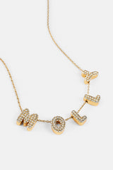 Iced Mini Bubble Name Necklace - Gold