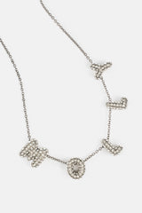 Iced Mini Bubble Name Necklace - White