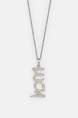 Iced Drop Name Necklace - White - 10mm