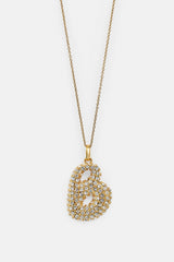 Iced Bubble Initial Necklace - Gold - 22mm