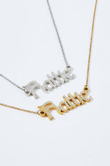 Iced Gothic Font Name Necklace - White - 10mm