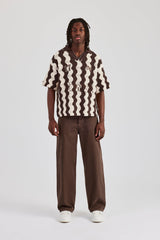 Knitted Football Top - Chocolate