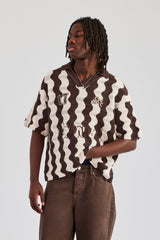 Knitted Football Top - Chocolate
