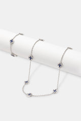 Blue Enamel Cross Motif Chain & Bracelet - 12mm